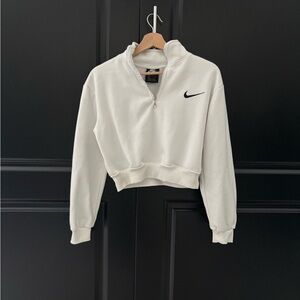 Nike Women's Off-White Cropped Hoodie